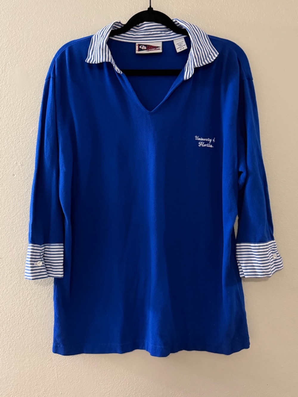 VTG Campus Specialties University of Florida UF Blue Striped Polo XL 16-18